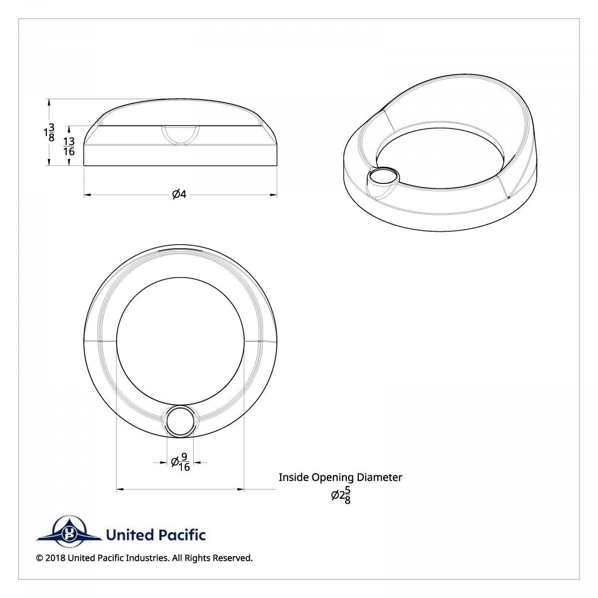 Signature Series Gauge Bezel With Visor & Crystal For 3-3/4" DIA Speed/Tachometer Gauge - Purple Crystal - Thumbnail 2