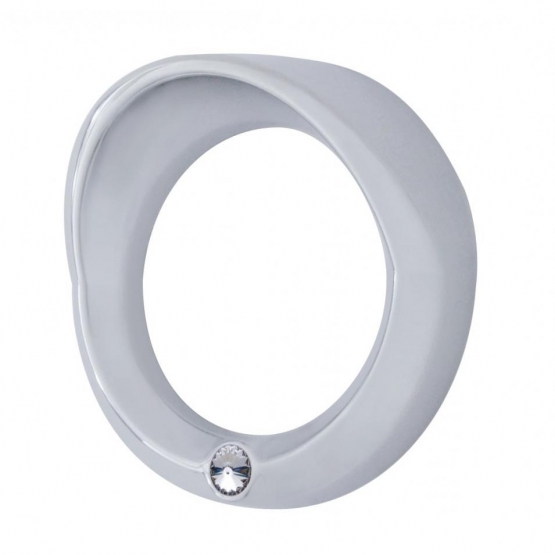 Signature Series Small Gauge Bezel With Visor For 2006+ Peterbilt - Clear Crystal