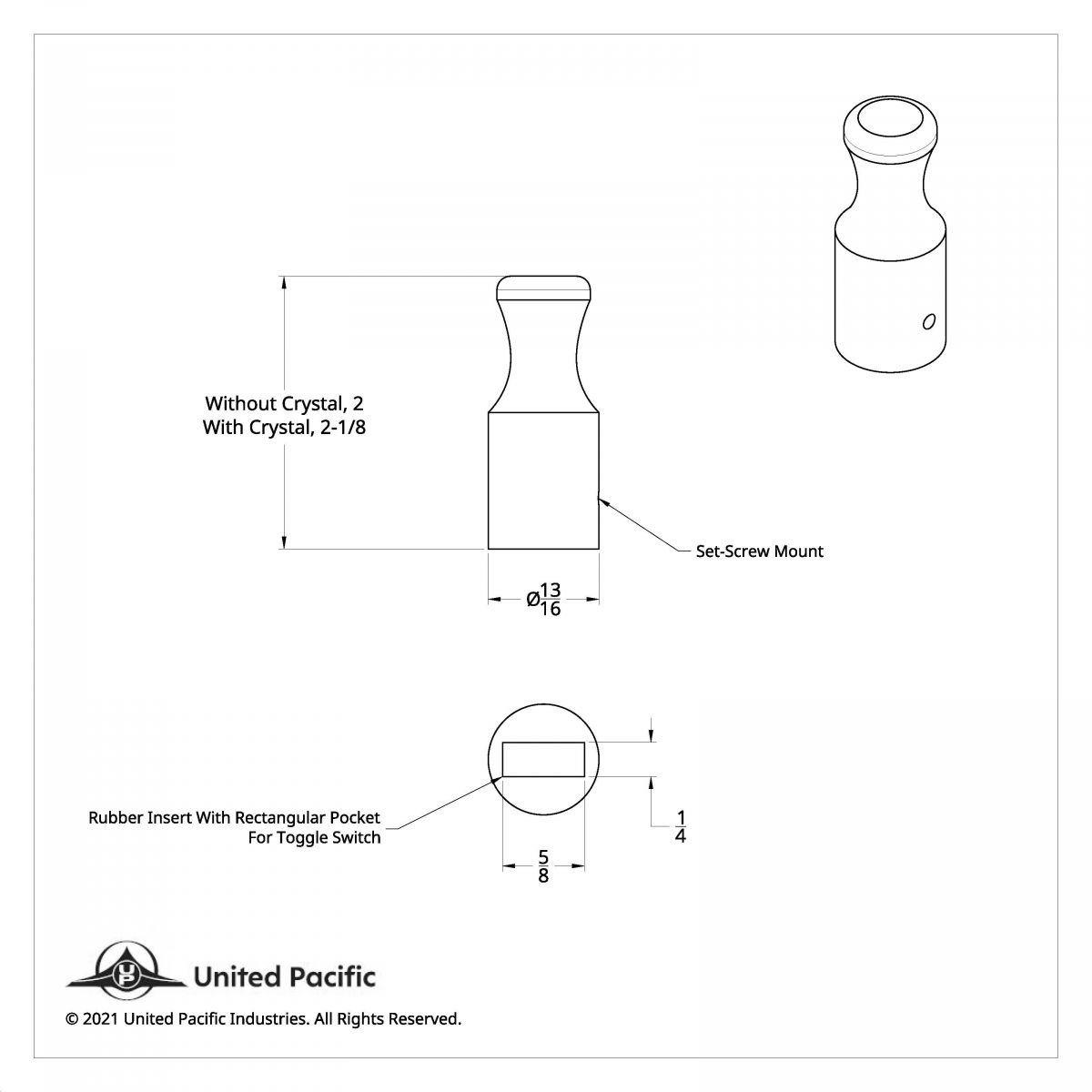 Toggle Switch Extension For International - Blue Crystal - Thumbnail 2