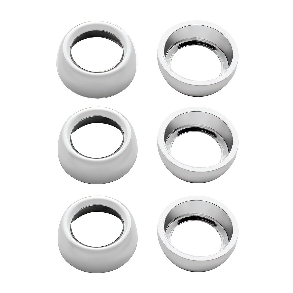 Chrome Plastic Toggle Switch Nut Cover For Freightliner (Card Of 6)