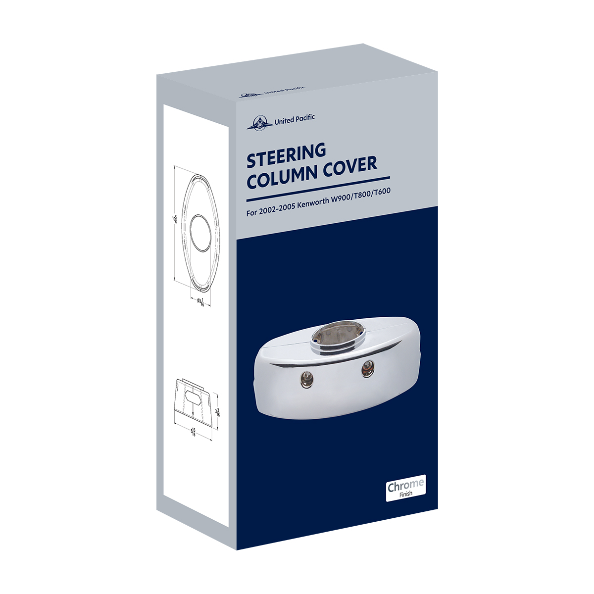 Chrome Plastic Upper Steering Column Cover For 2002-2005 Kenworth W900/T800/T600/T300 - Thumbnail 9