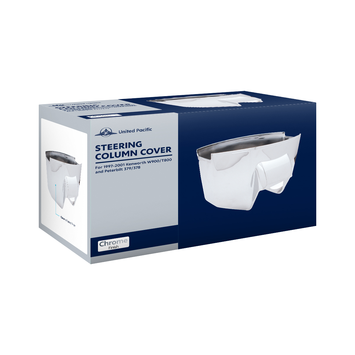 Chrome Upper Steering Column Cover For 1997-2001 Kenworth W900/T800 And Peterbilt 379/378 - Thumbnail 6
