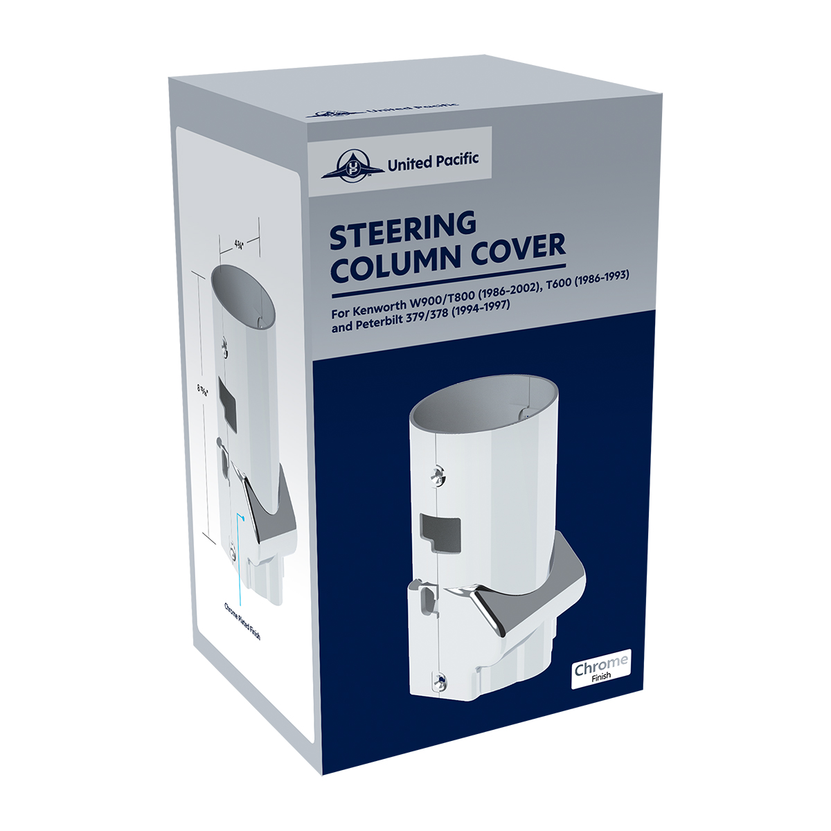 Chrome Middle Steering Column Cover For Kenworth W900/T800 (1986-2002) & Peterbilt 379/378 (1994-1997) - Thumbnail 5
