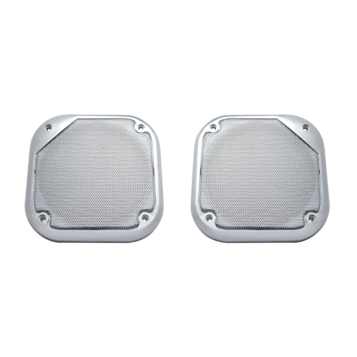 Chrome 5-1/2" Square Speaker Cover For Various Freightliner & Kenworth Models (Pair) - Thumbnail 3