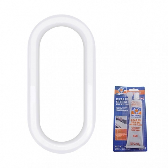 Chrome Exterior Oval Window Cover For Peterbilt - Includes Adhesive