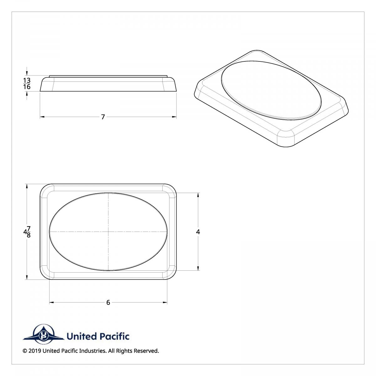 Chrome 7" X 4-7/8" Speaker Cover For Various Peterbilt Models, Snap-On (Card of 2) - Thumbnail 2