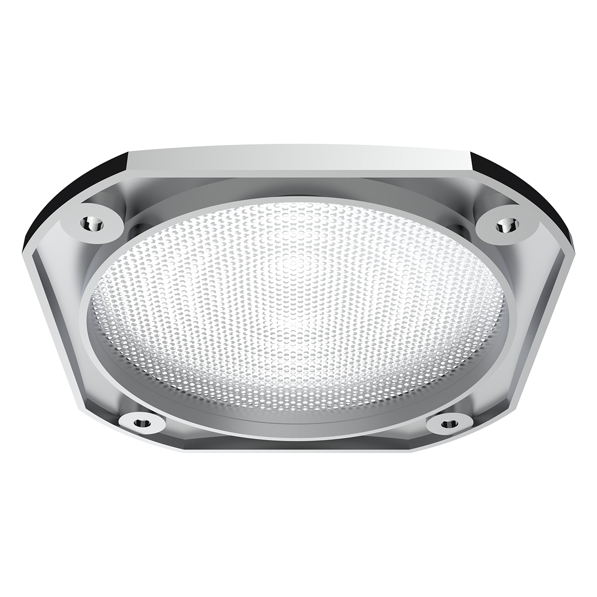 Chrome 4-1/2" Square Speaker Cover For International 9900 (1999-2017), 9400/9300/9200 (1997-2010) - Thumbnail 5