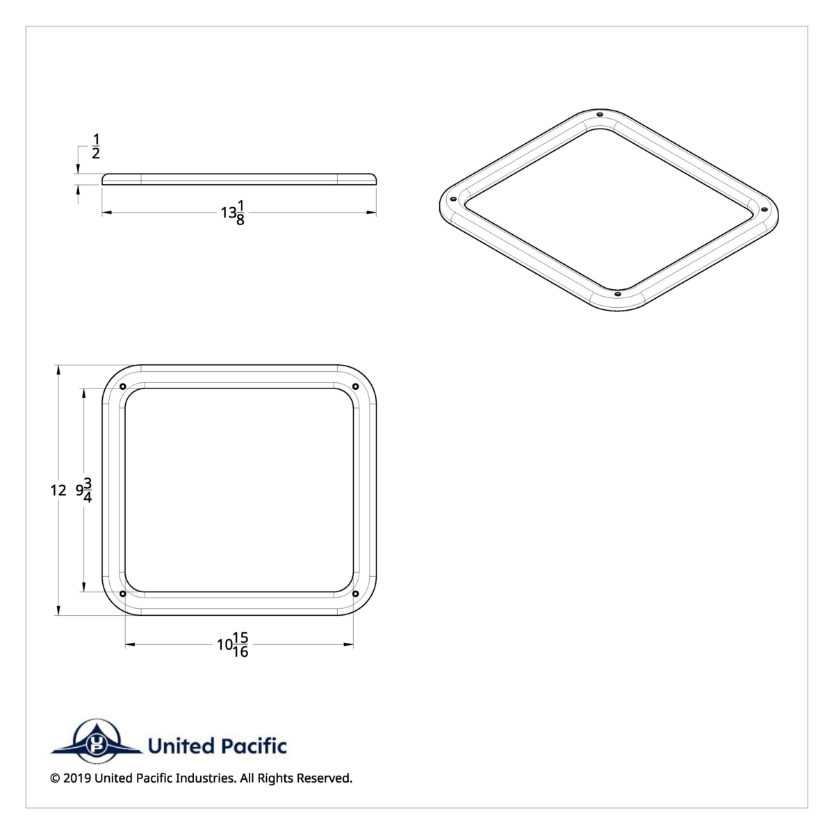 Chrome Plastic KW Daylight Door W900 View Window Trim With Hardware - Thumbnail 3
