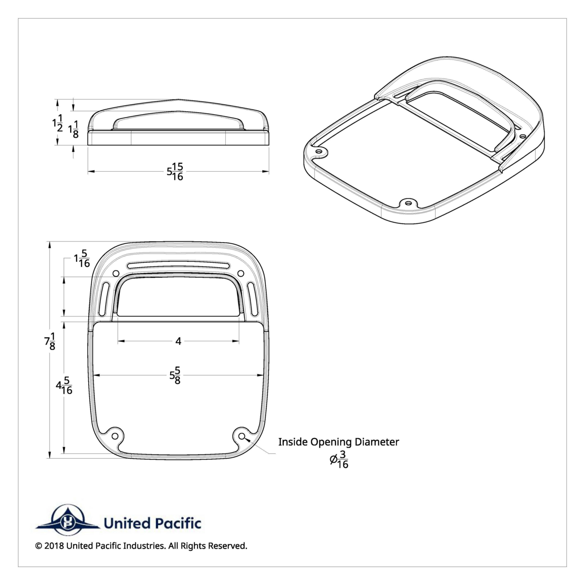 Universal Combination Tail Light Bezel - Thumbnail 4
