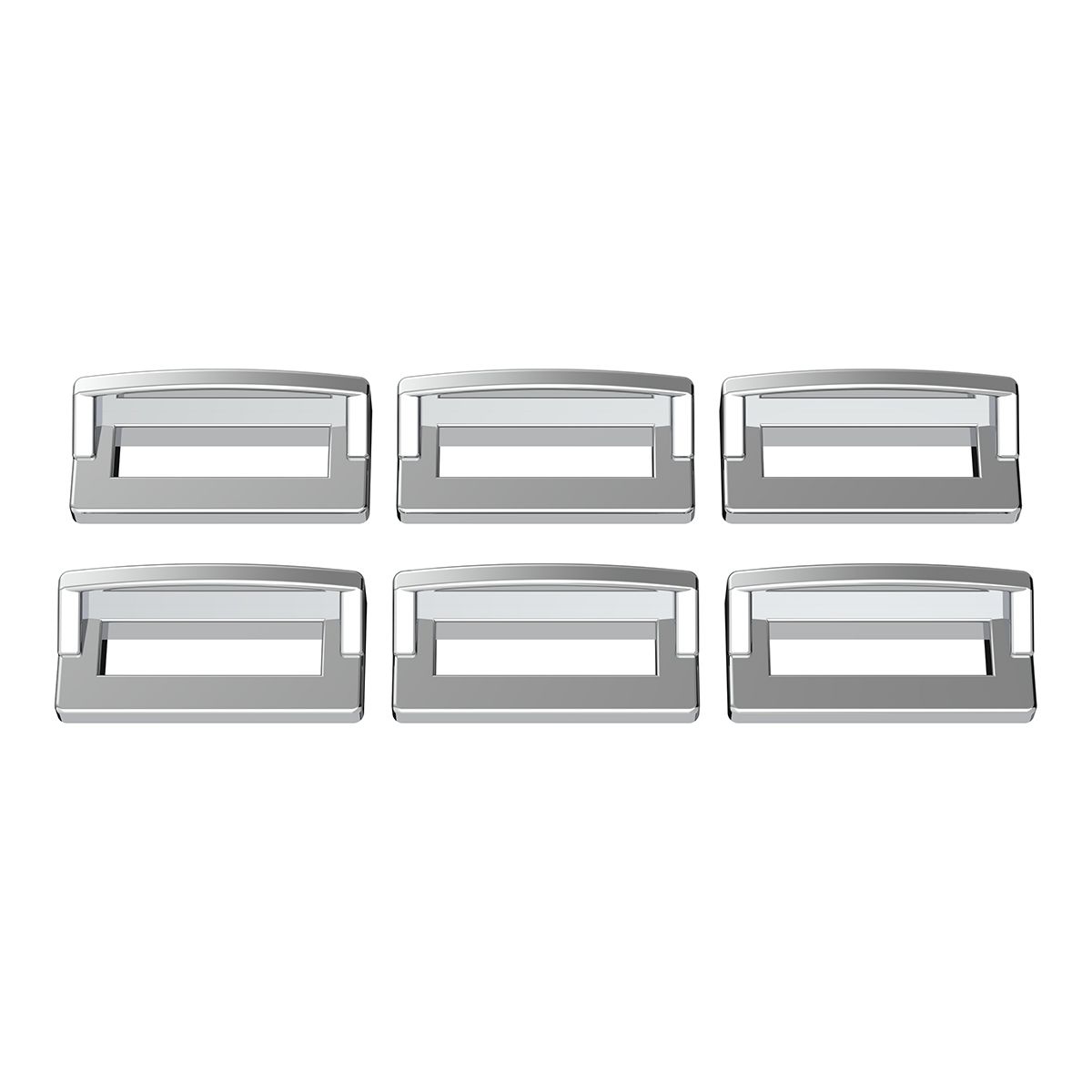 Chrome Plastic Switch Label Covers With Visor For 2001 & Older Peterbilt (6-Pack)