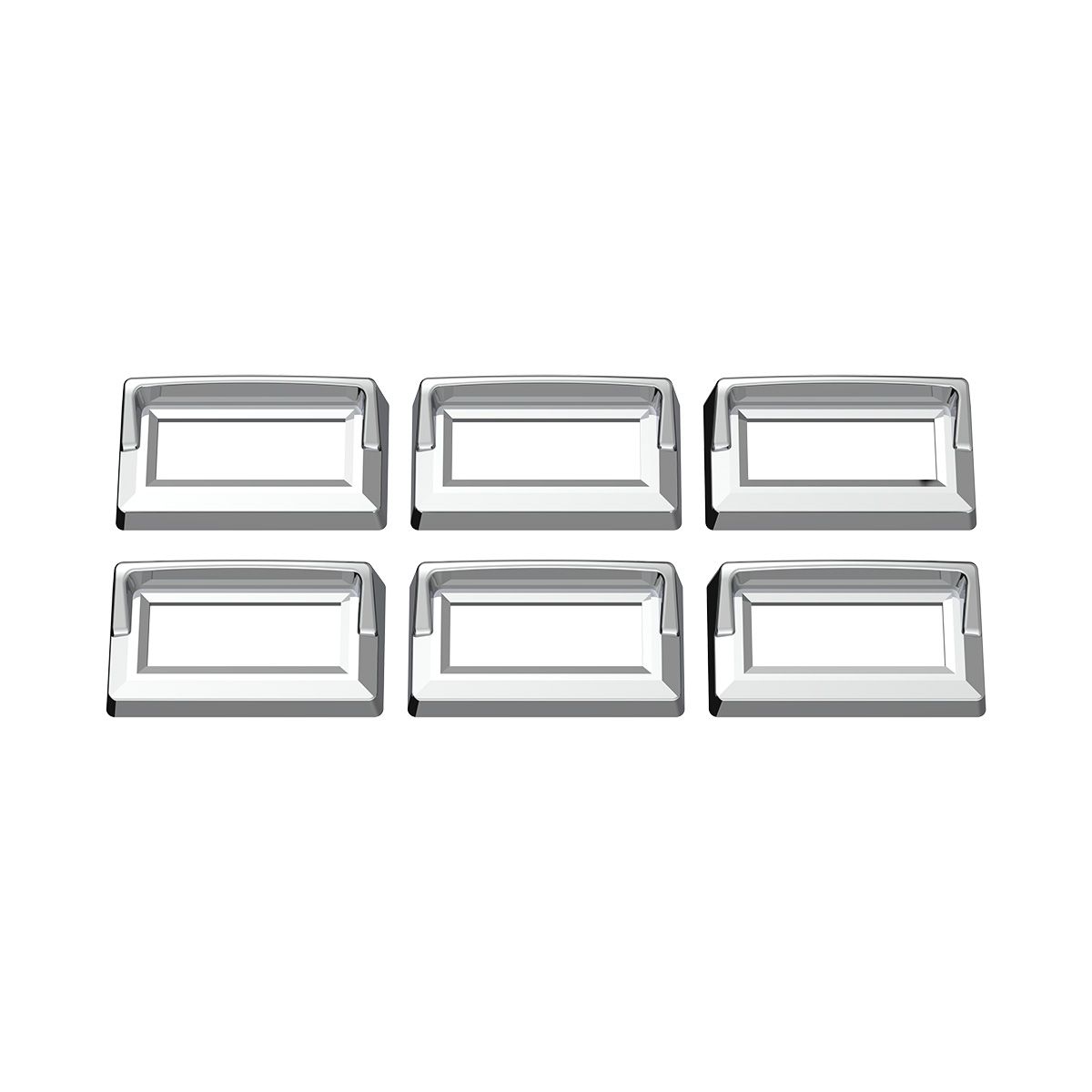 Chrome Plastic Switch Label Covers With Visor For 2005 & Older Kenworth (6-Pack)