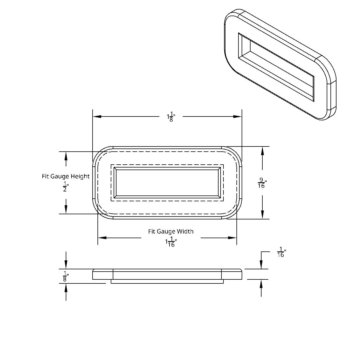 Chrome Plastic Toggle Switch Label Cover Without Visor For 2002+ Peterbilt (Card Of 6) - Thumbnail 2