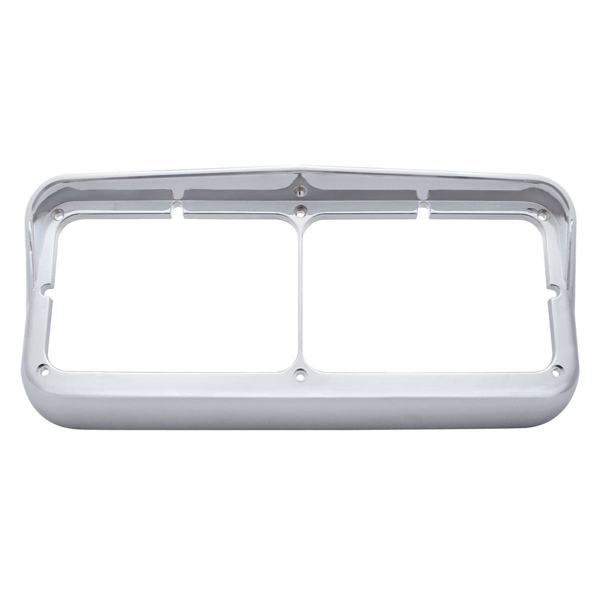 Chrome Plastic Rectangular Dual 4" X 6" Headlight Bezel With Visor