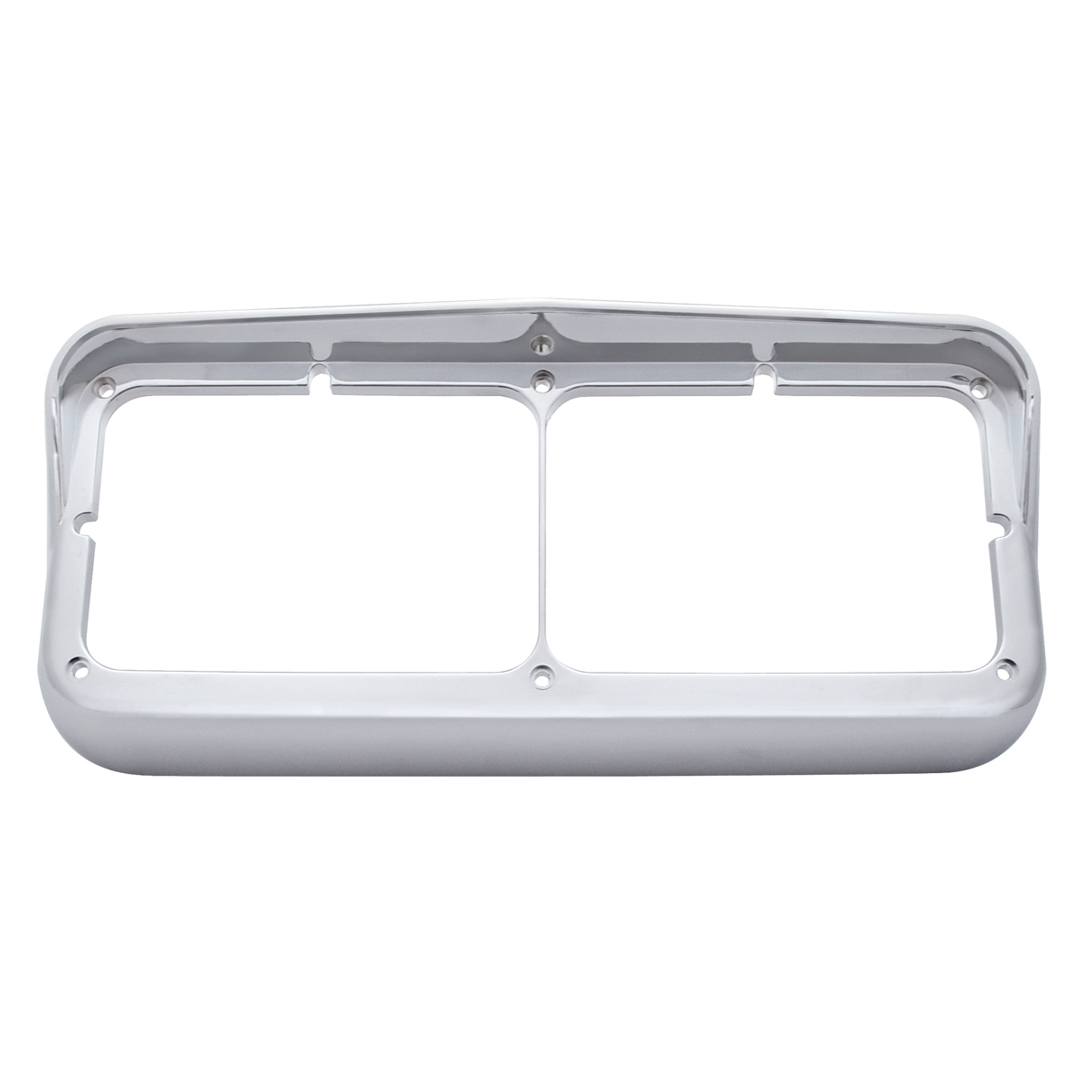 Chrome Plastic Rectangular Dual 4" X 6" Headlight Bezel With Visor - Thumbnail 4