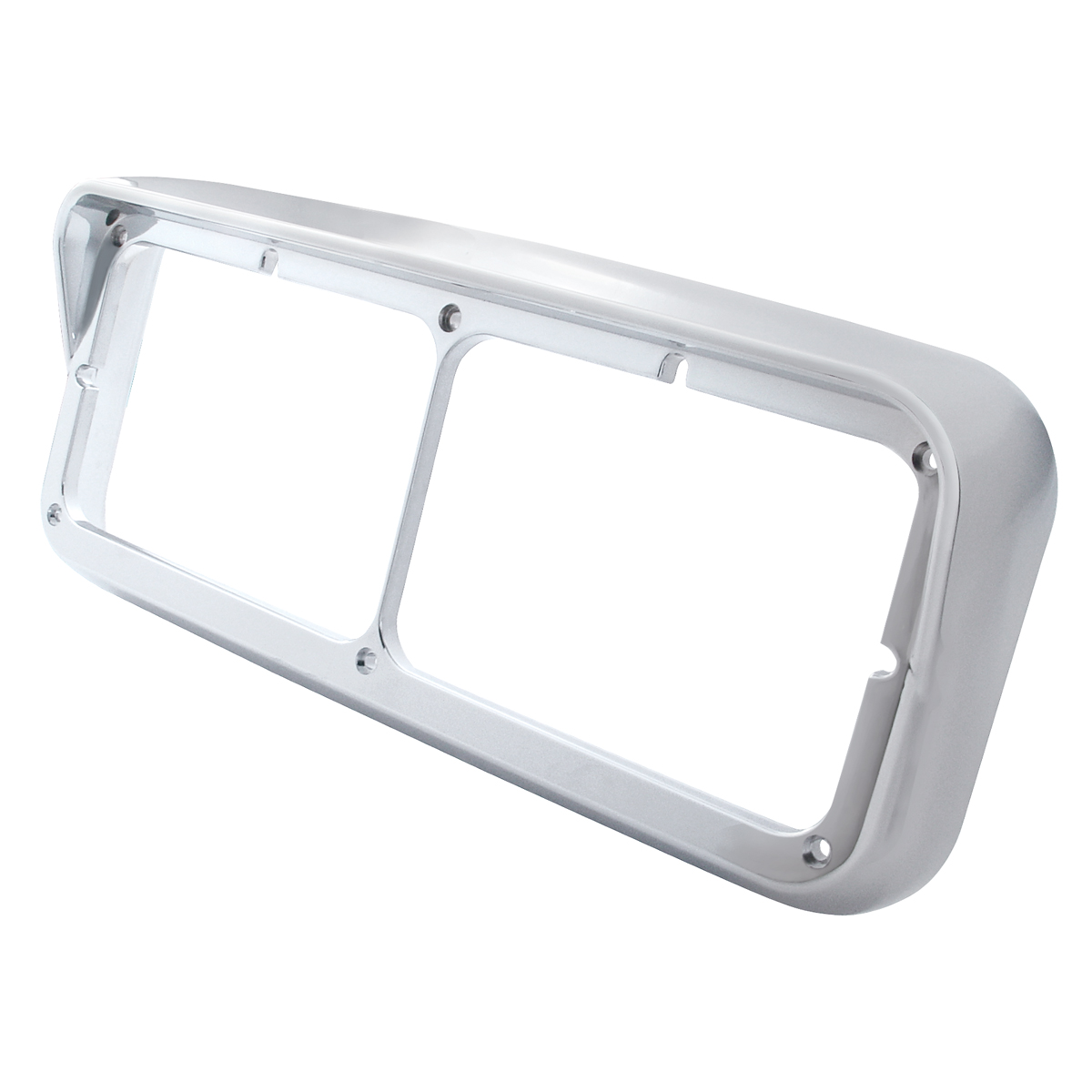 Chrome Plastic Rectangular Dual 4" X 6" Headlight Bezel With Visor (Bulk) - Thumbnail 2