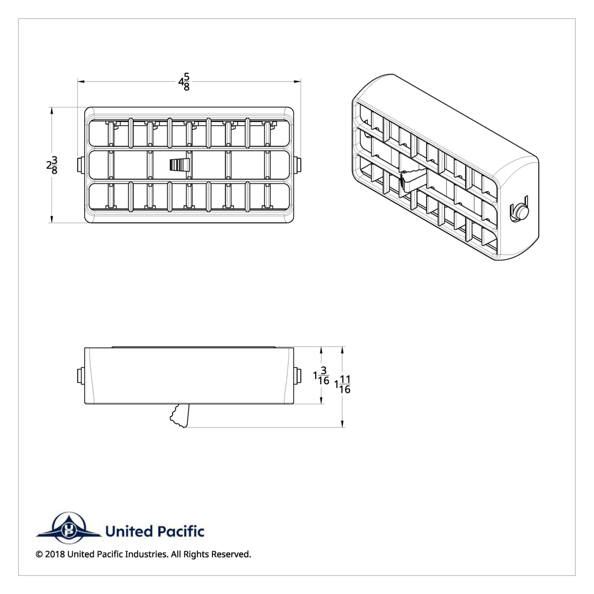 Chrome Plastic A/C Vent For 2001-05 Peterbilt - Center - Thumbnail 11