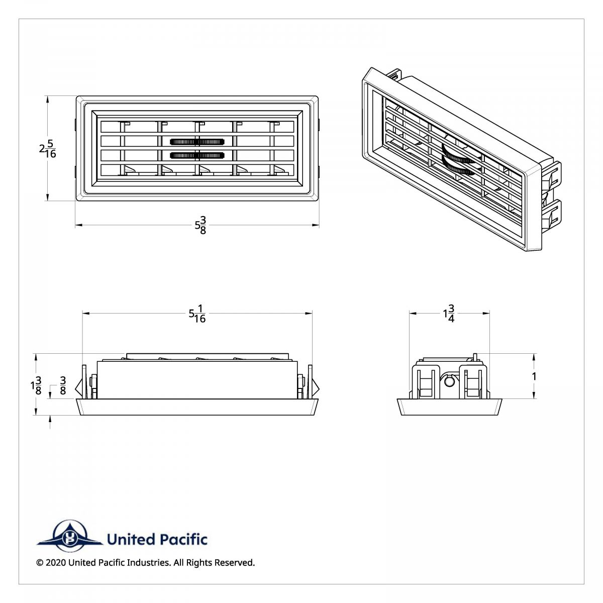 Chrome Plastic A/C Vent Vent For 1987-2000 Peterbilt - Thumbnail 8