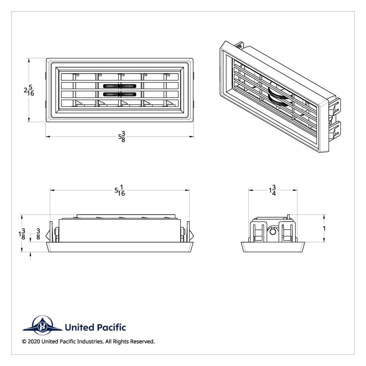 Chrome Plastic A/C Vent Vent For 1987-2000 Peterbilt - Thumbnail 10