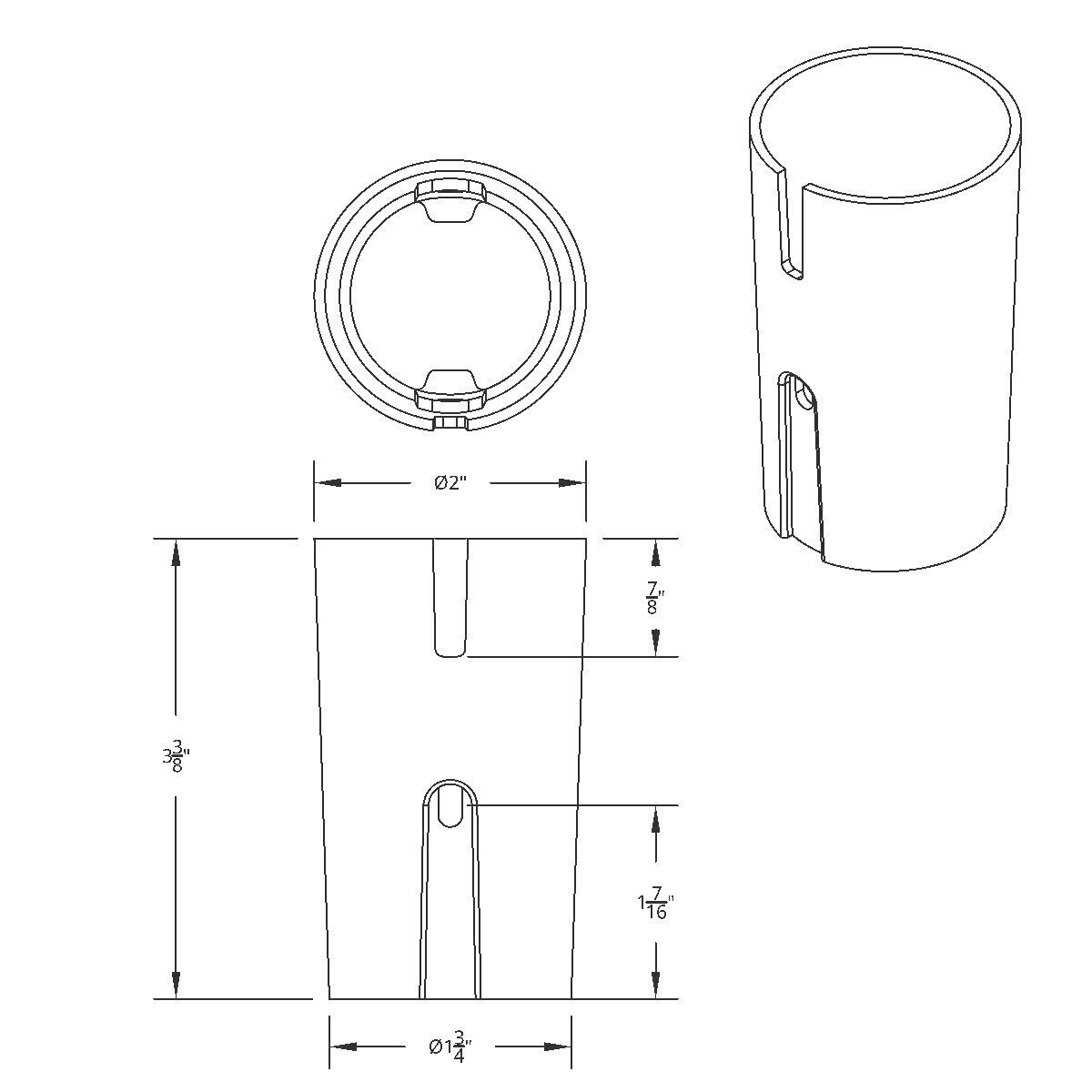 Plastic Lower Gearshift Knob Cover - Chrome - Thumbnail 7