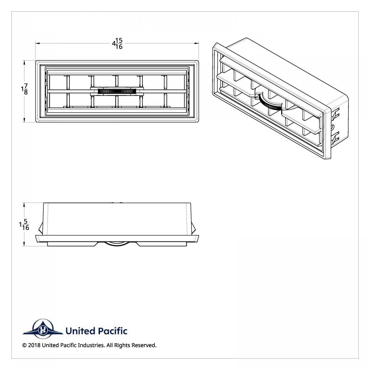 Chrome Plastic A/C & Heater Vent For Western Star - Thumbnail 5