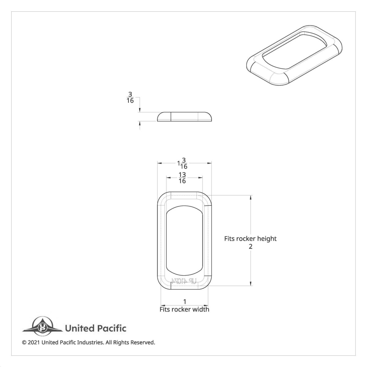 Chrome Plastic Rocker Switch Bezel (Bulk) - Thumbnail 6