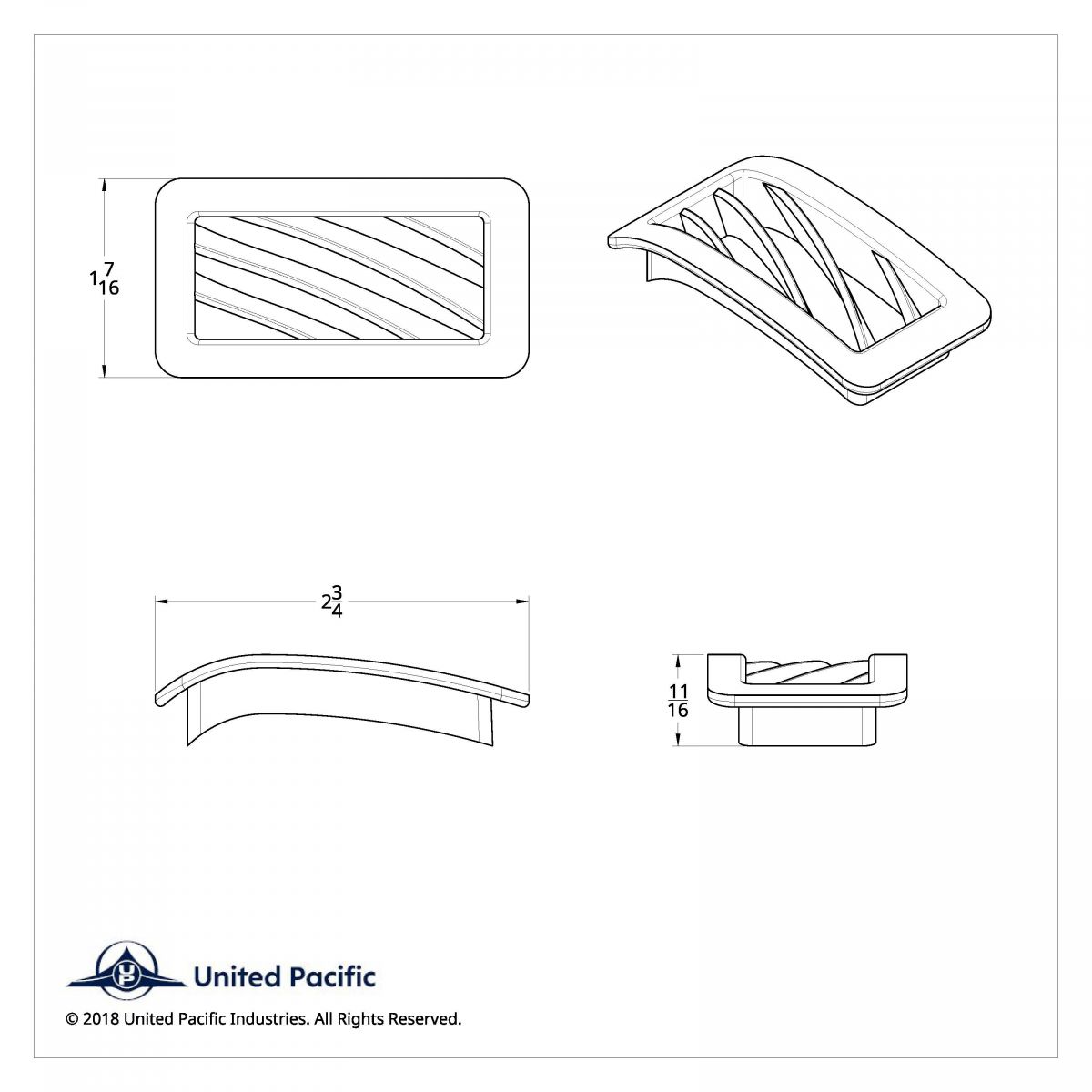 Chrome Plastic A/C Vent For 2001-2005 Peterbilt - Passenger - Thumbnail 8