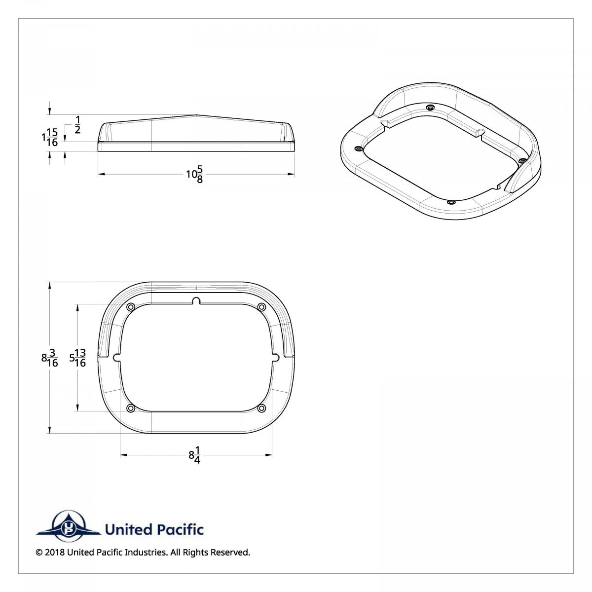 Chrome Plastic 5" X 7" Headlight Bezel With Visor - Thumbnail 2