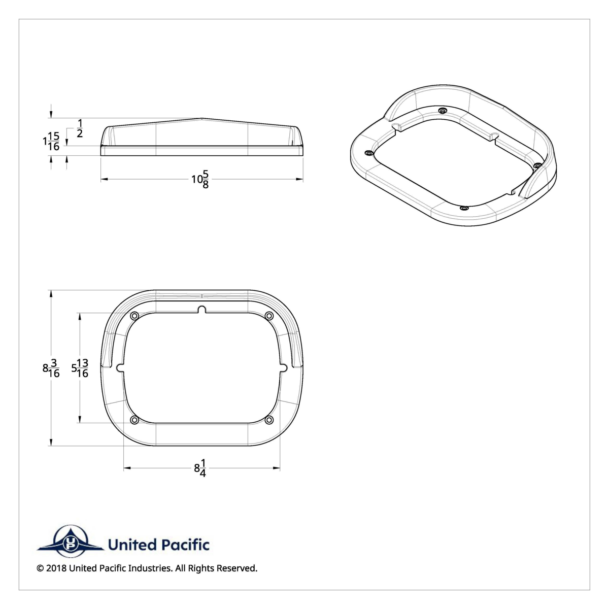 Chrome Plastic 5" X 7" Headlight Bezel With Visor - Thumbnail 4