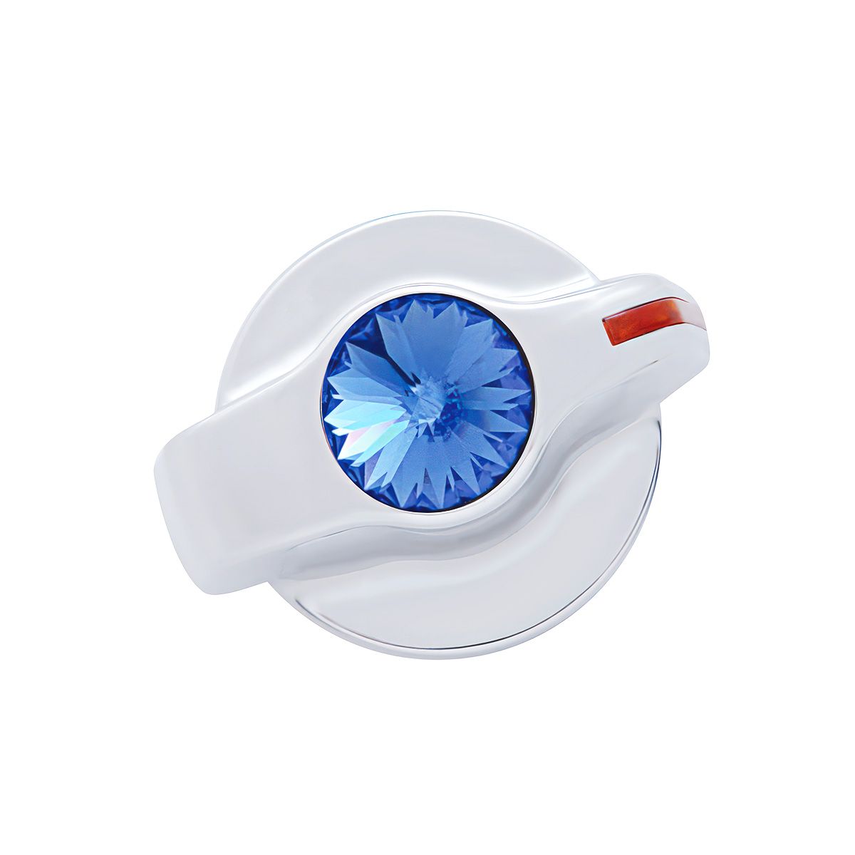 Chrome Plastic A/C Control Knob With Crystal - Blue Crystal
