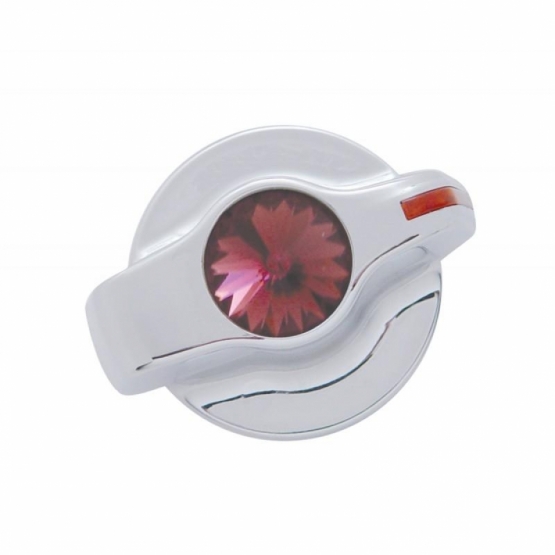 Chrome Plastic A/C Control Knob With Crystal - Purple Crystal