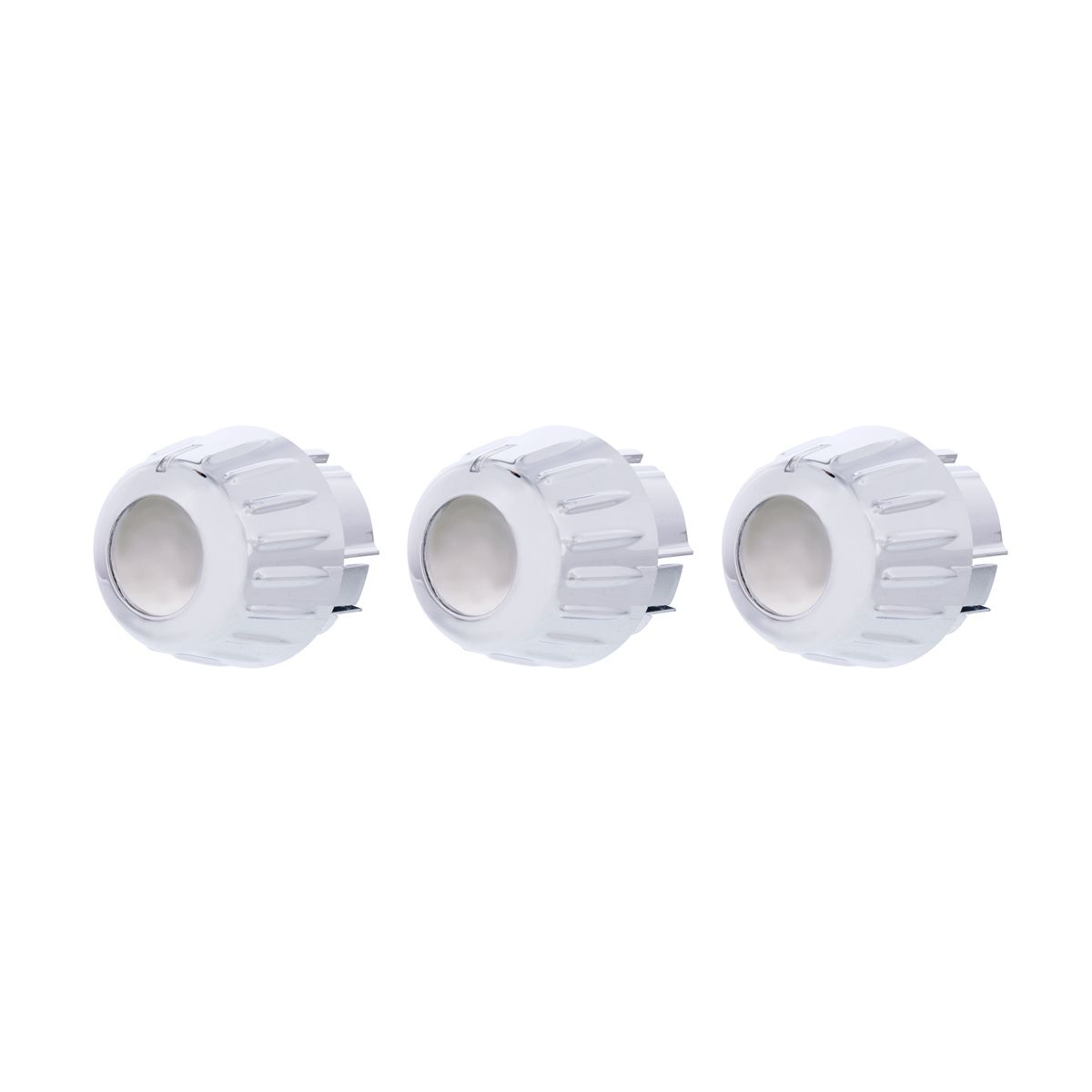 Chrome Outer A/C Control Knob Set For 2006+ Kenworth (Card of 3)