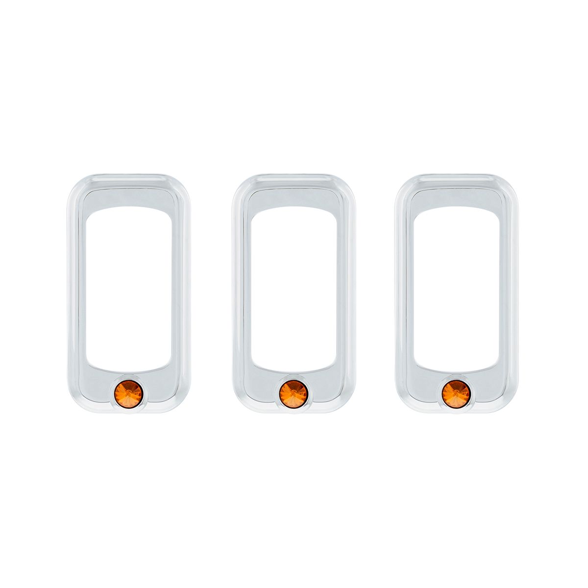 Rocker Switch Bezel For Peterbilt/ Kenworth With Copper Crystal (3-Pack)
