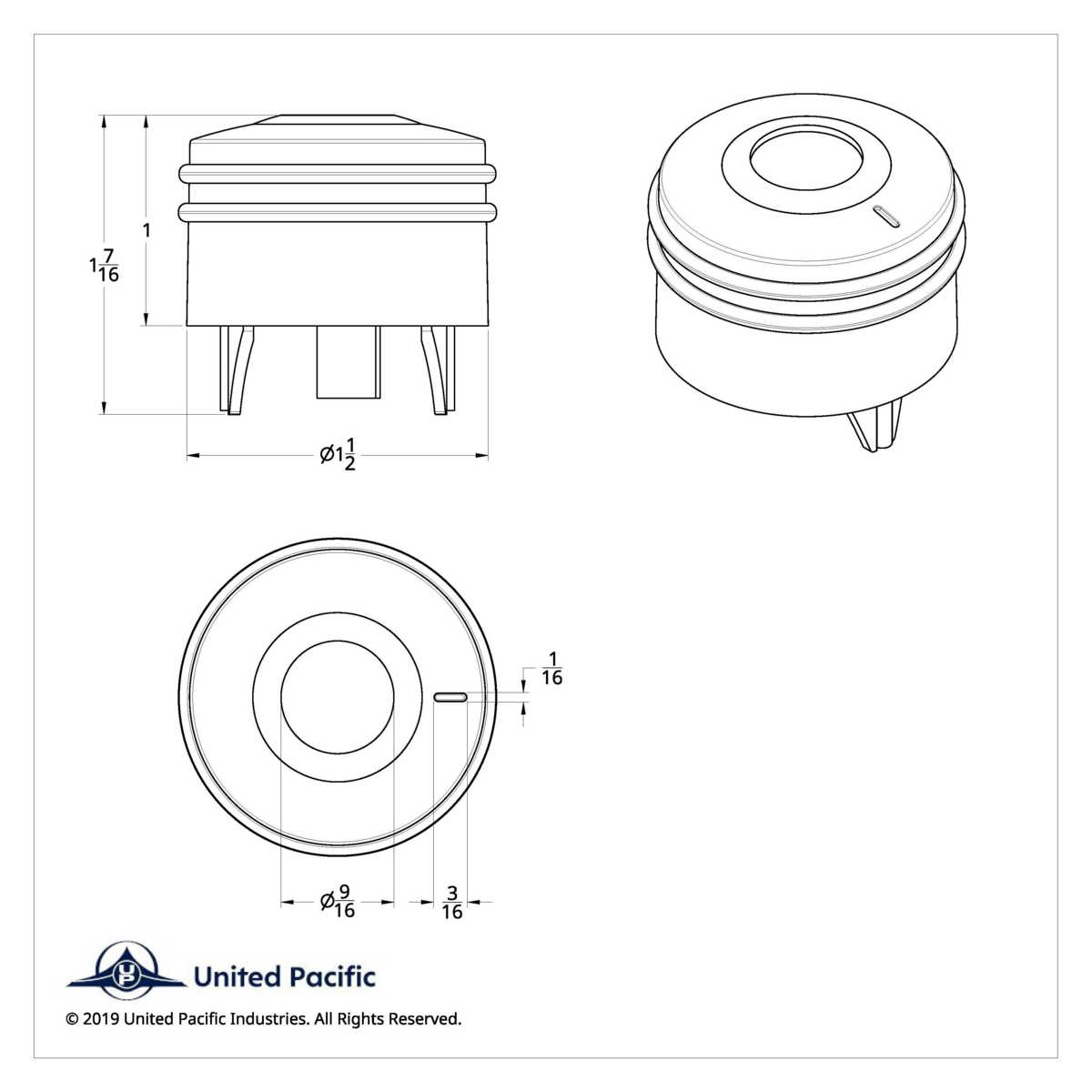 Deluxe Signature A/C Control Knob For Peterbilt - Indented - Thumbnail 4