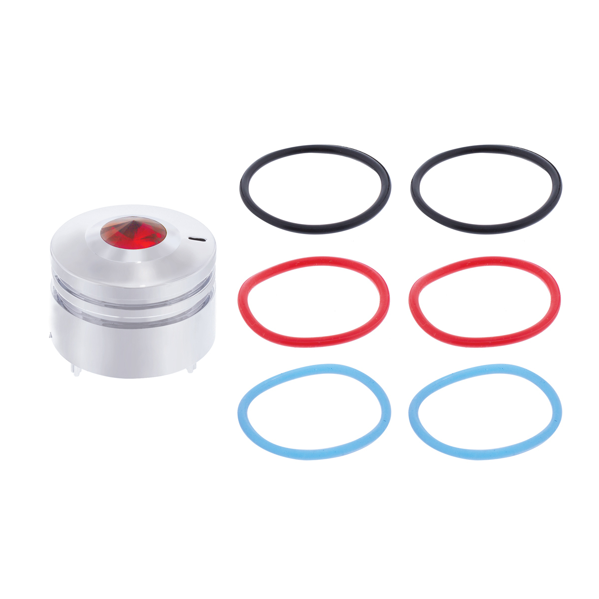 Deluxe Signature A/C Control Knob For Peterbilt - Red Crystal - Thumbnail 3