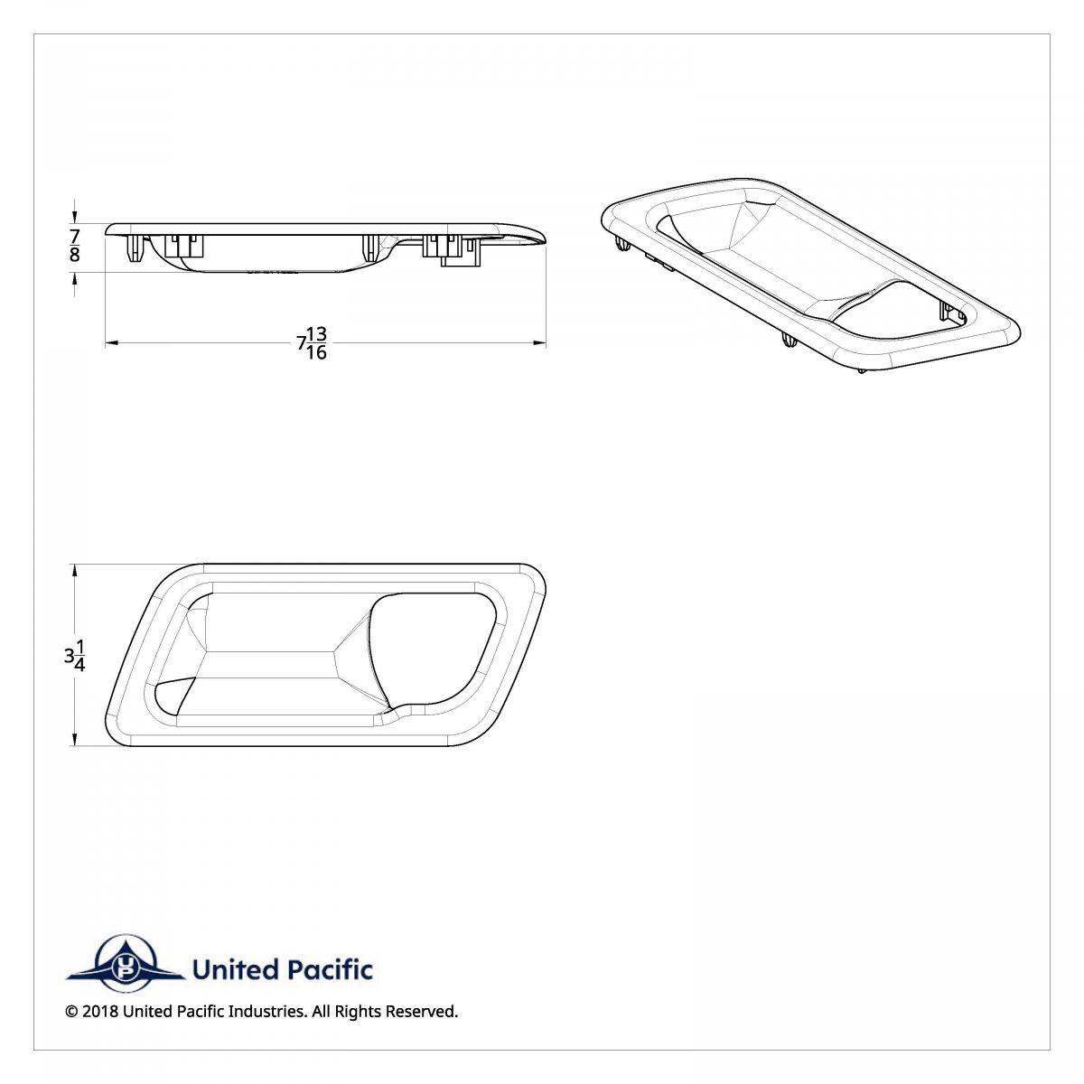 Chrome Interior Door Handle Trim For Peterbilt 389 (2008-2023), 386 (2006-2016), And 387 (2006-2011) (Pair) - Thumbnail 5