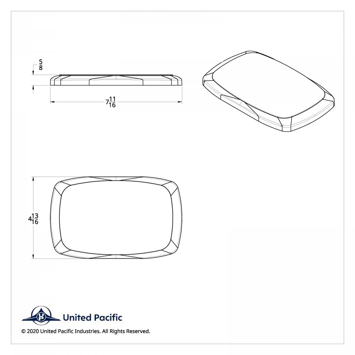Chrome Rectangular Speaker Cover For Peterbilt 389 (2008+), 388 (2008-2014),& 335 (2006-2014) - Thumbnail 4