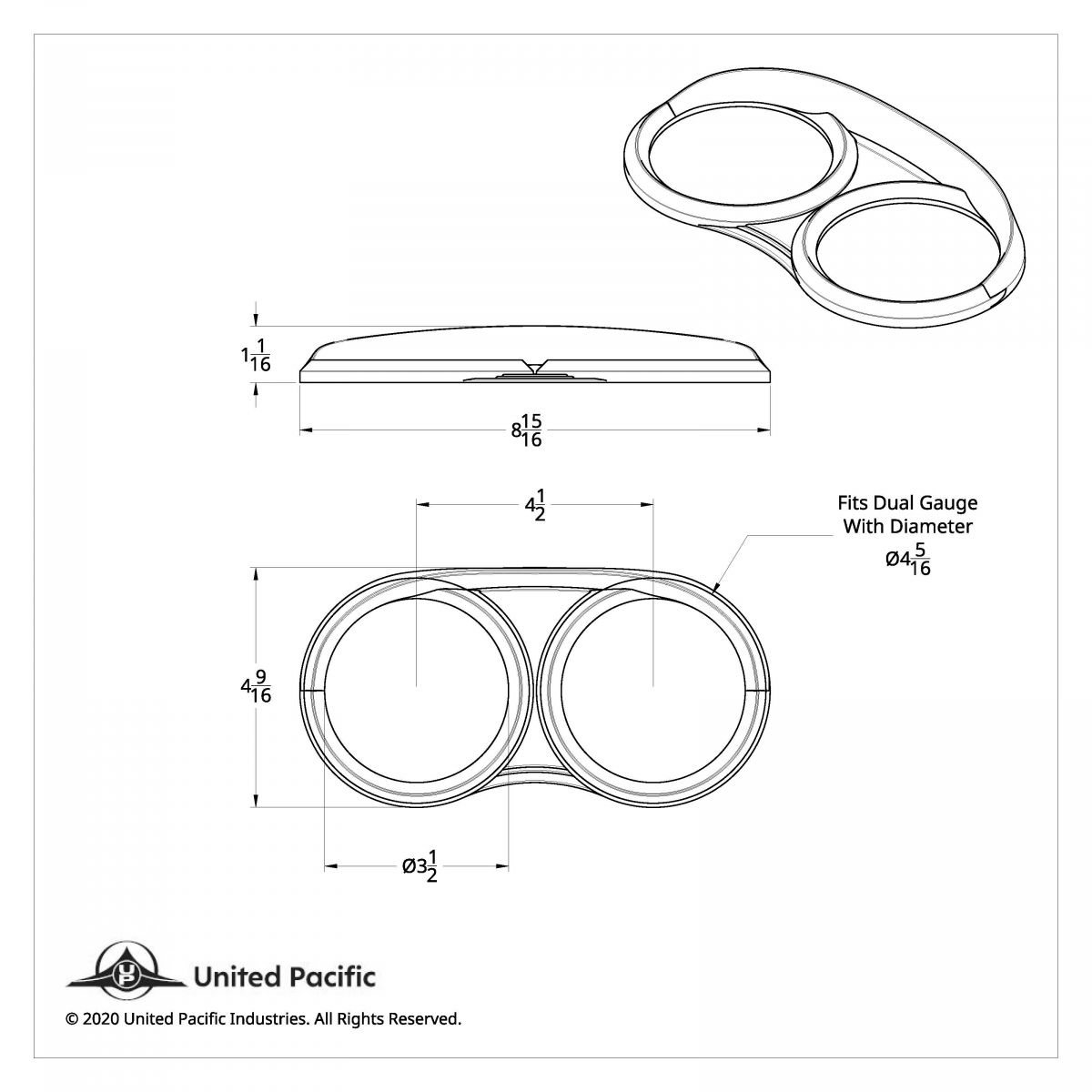 Dual Gauge Cluster Bezel With Visor For 2006+ Peterbilt - Thumbnail 9