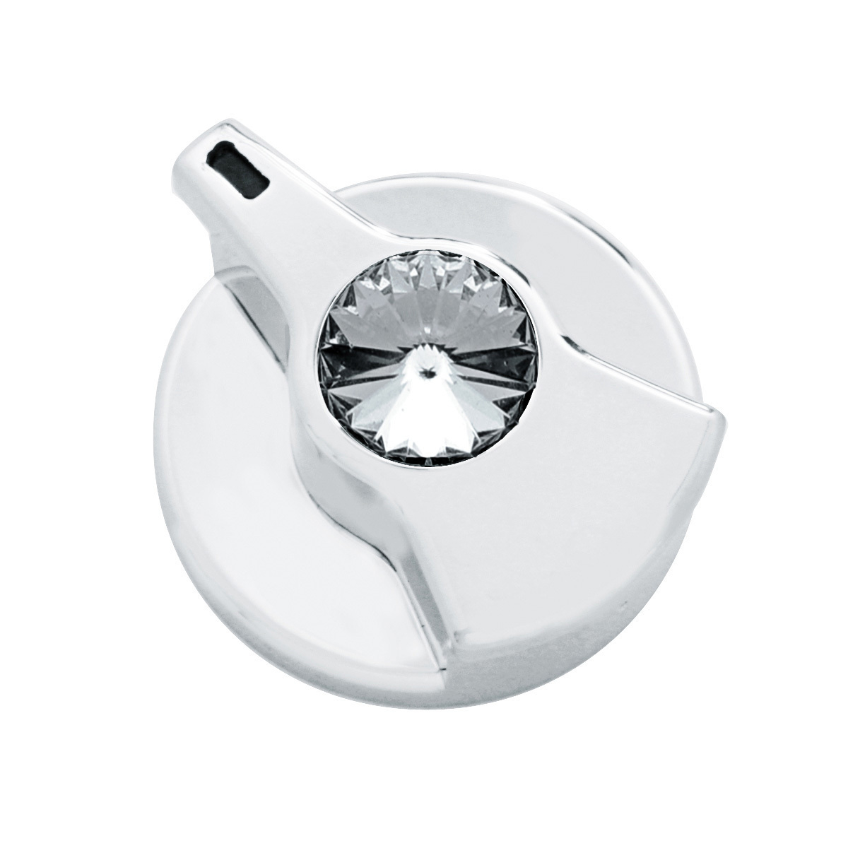 Chrome Timer Knob With Color Crystal For Peterbilt - Smoke Color Crystal - Thumbnail 2