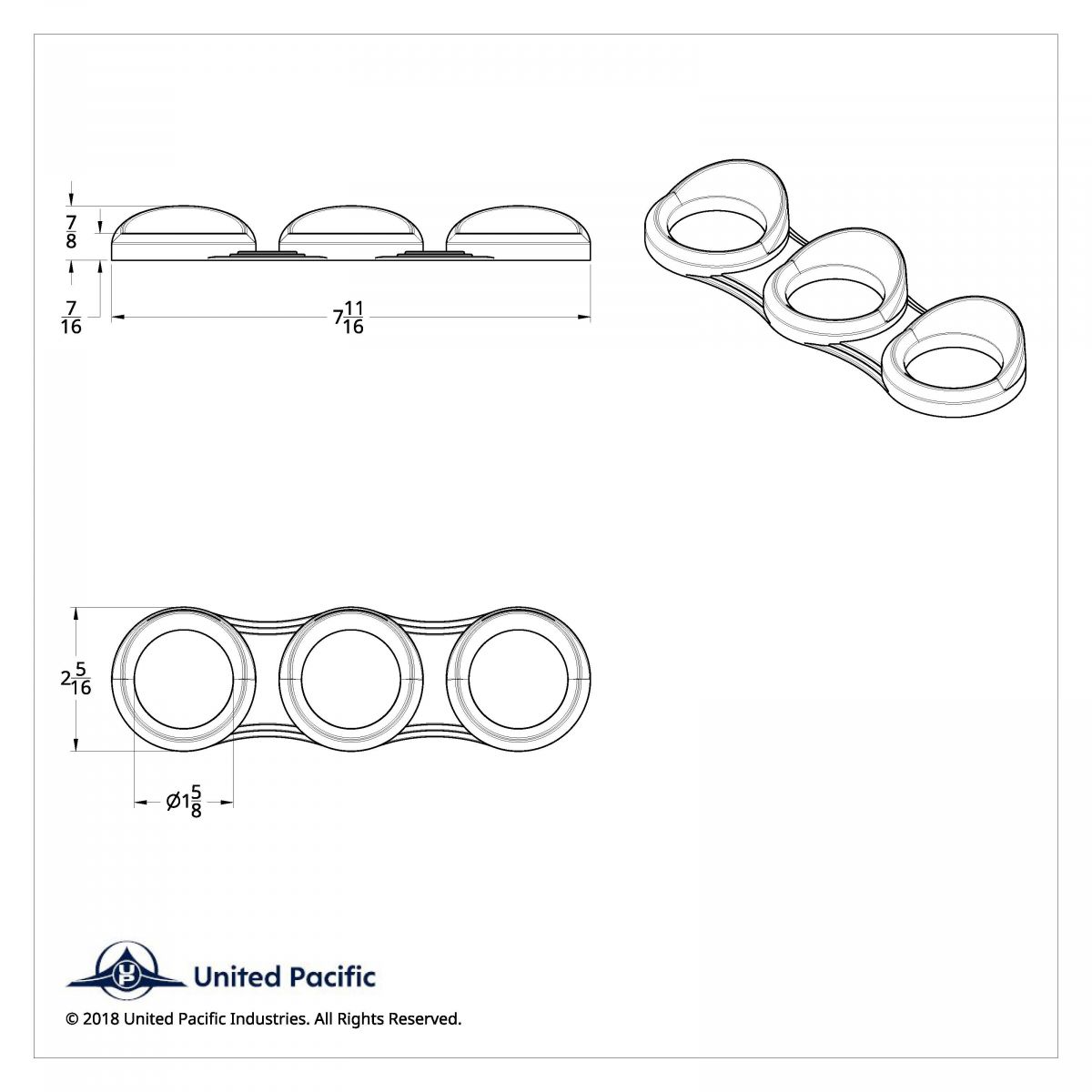 3 Gauge Cluster Bezel With Visor For 2006+ Peterbilt - Horizontal - Thumbnail 5