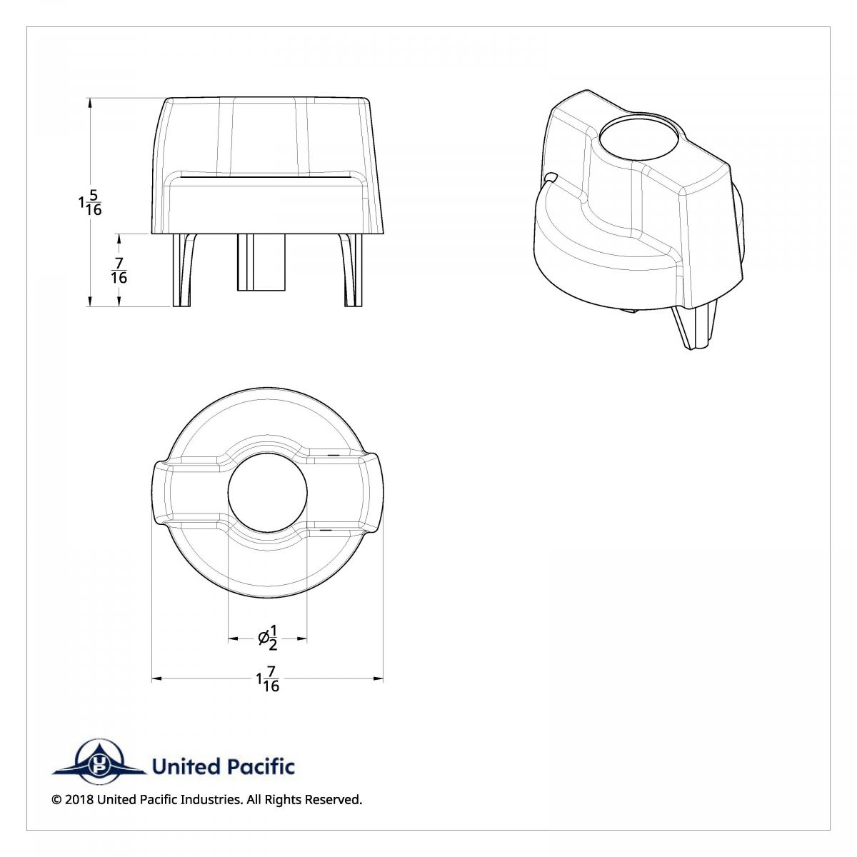 Wiper Dial Knob For Kenworth - Blue Crystal - Thumbnail 2