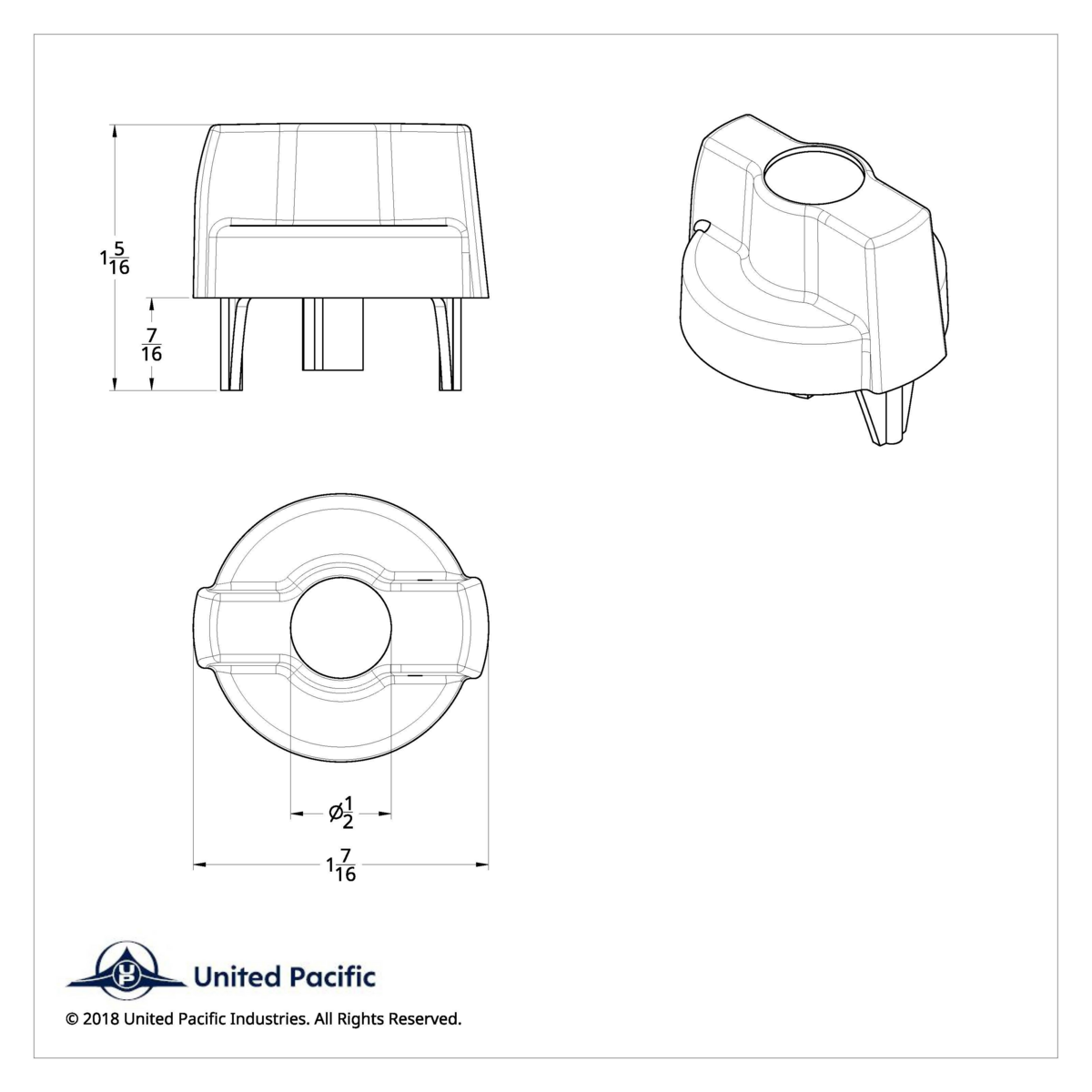 Wiper Dial Knob For Kenworth - Clear Crystal - Thumbnail 3
