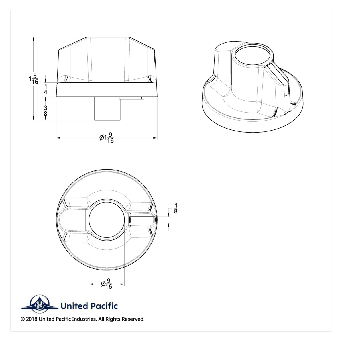 Signature A/C Control Knob For Kenworth - Blue Crystal - Thumbnail 2