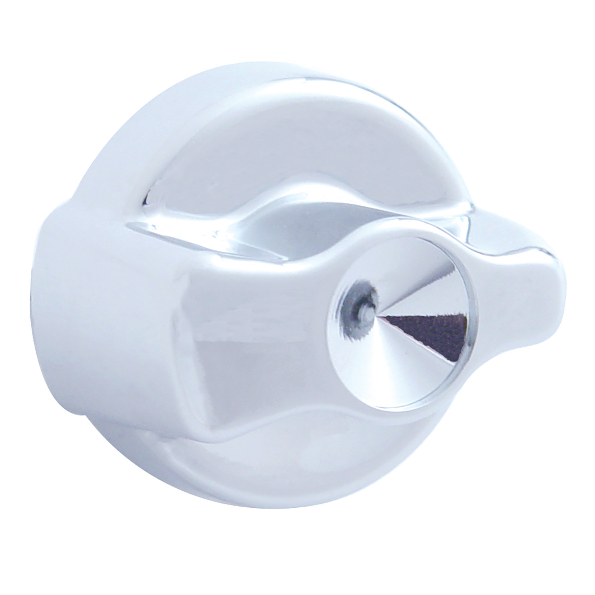 Chrome Plastic A/C Control Knob For Peterbilt - Indented - Thumbnail 2