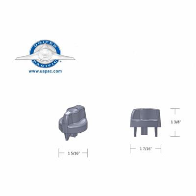 Chrome Plastic A/C Control Knob For Peterbilt - Indented - Thumbnail 3
