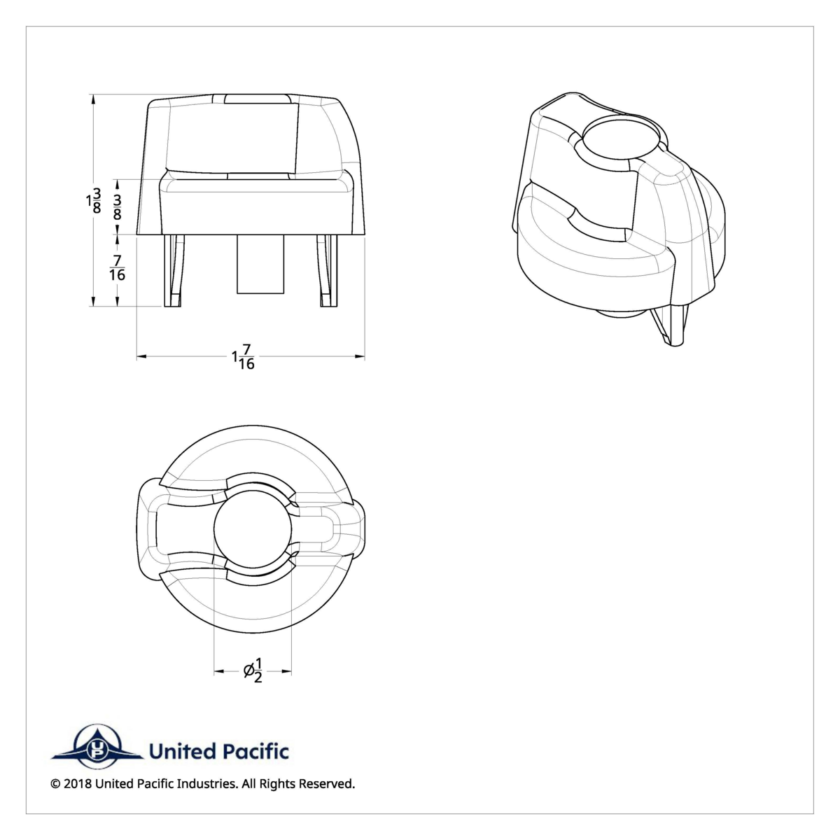 Chrome Plastic A/C Control Knob For 2005 & Older Peterbilt- Red Crystal - Thumbnail 3