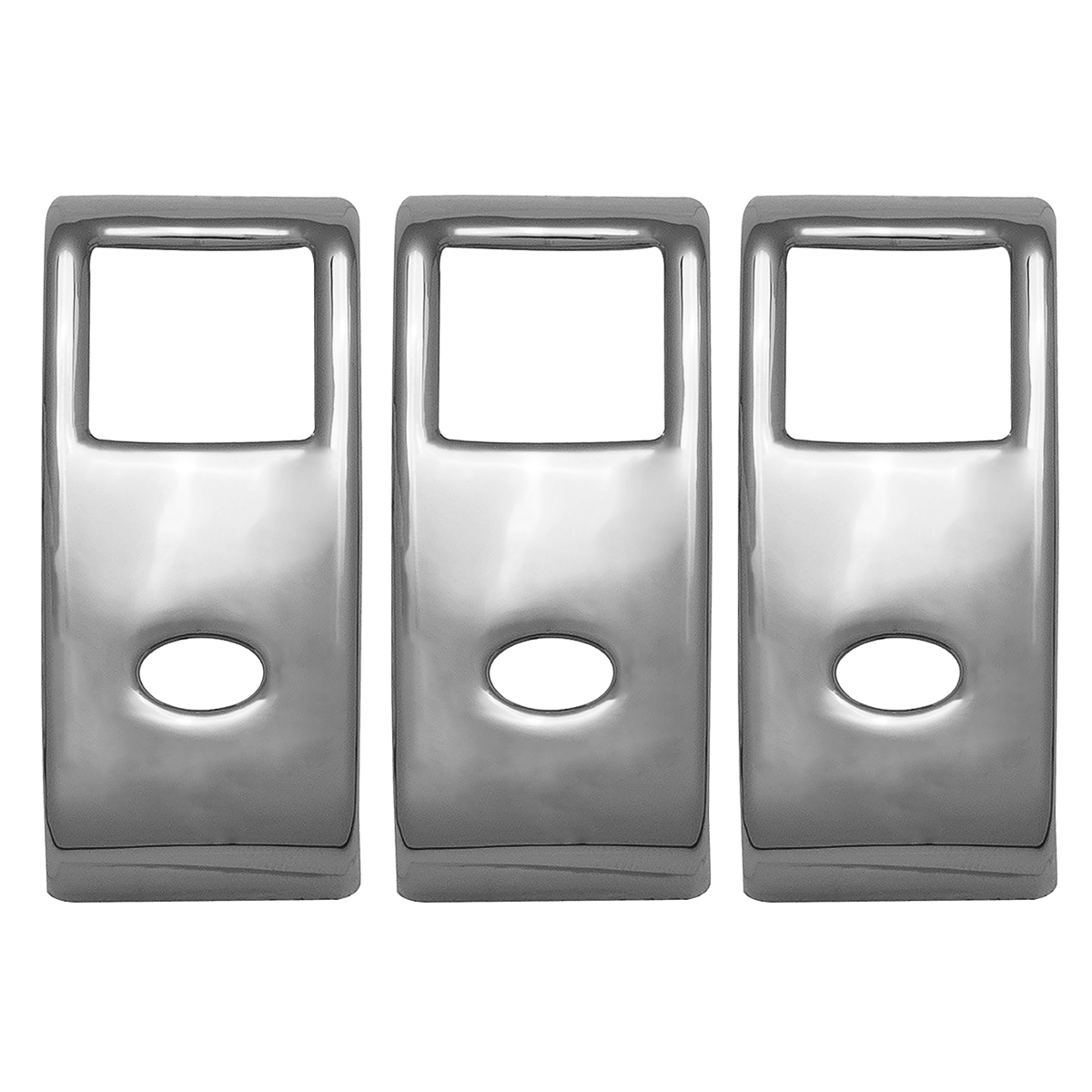 Chrome Rocker Switch Cover For Peterbilt 579 (2013-2019) & 567 (2014-2018)- 2 Openings (Card of 3) - Thumbnail 2