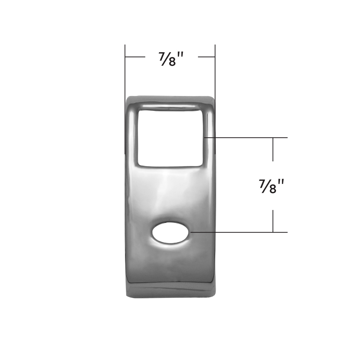 Chrome Rocker Switch Cover For Peterbilt 579 (2013-2019) & 567 (2014-2018)- 2 Openings (Card of 3) - Thumbnail 5