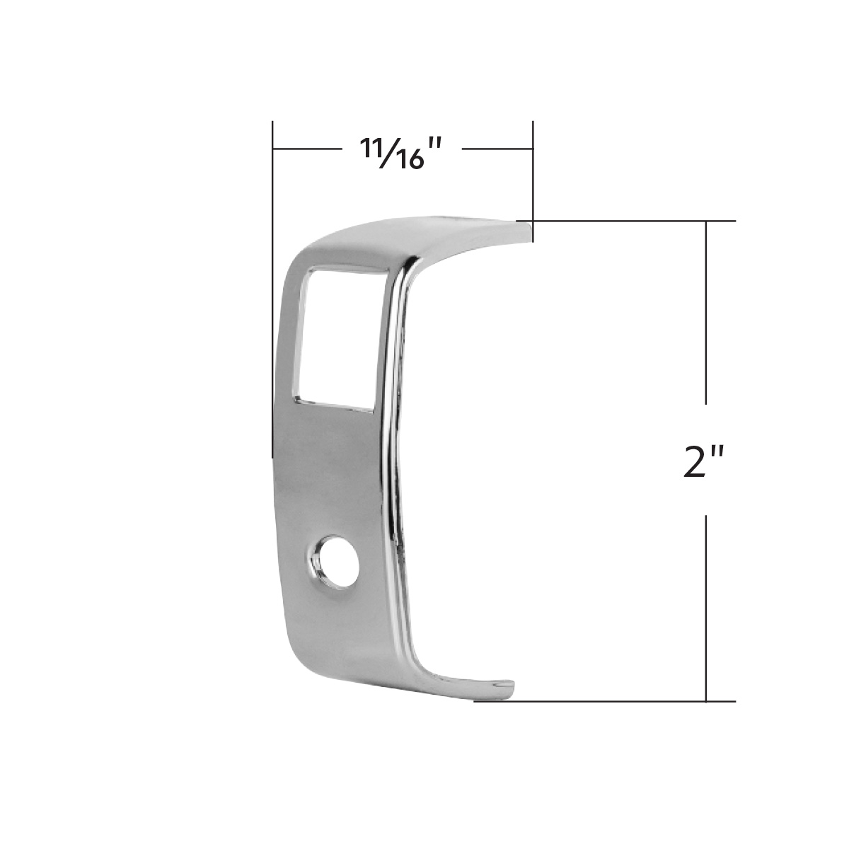 Chrome Rocker Switch Cover For Peterbilt 579 (2013-2019) & 567 (2014-2018)- 2 Openings (Card of 3) - Thumbnail 6