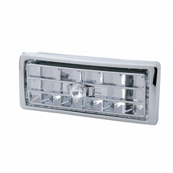Chrome Plastic A/C Vent With Crystal For 2002-2005 Kenworth - Center - Clear Crystal