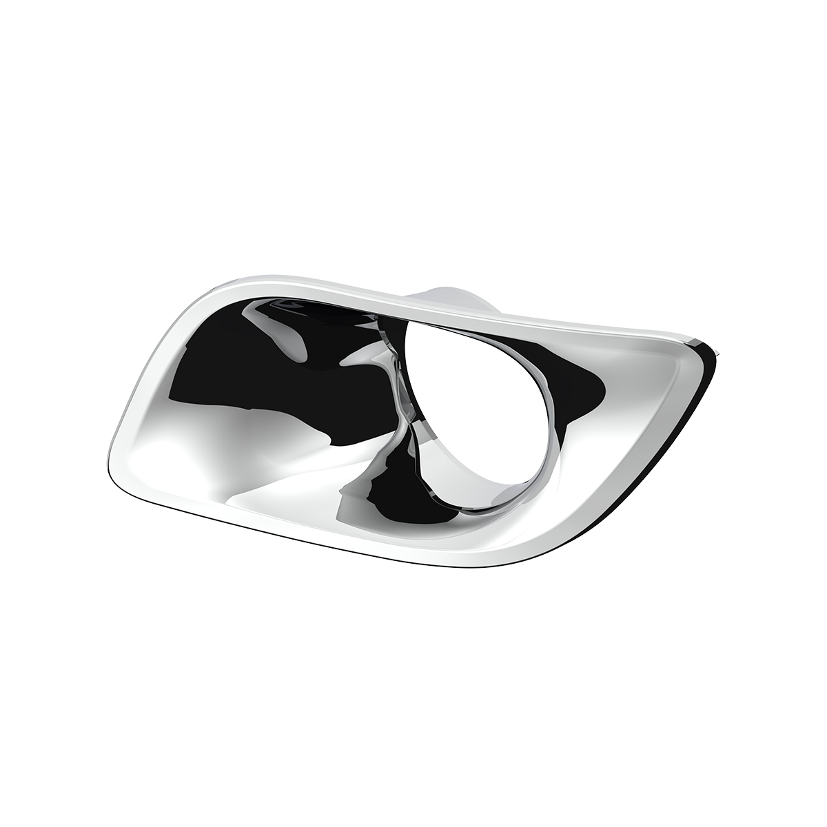 Chrome Plastic Fog Light Bezel For 2013-2021 Kenworth T680-Driver - Thumbnail 4